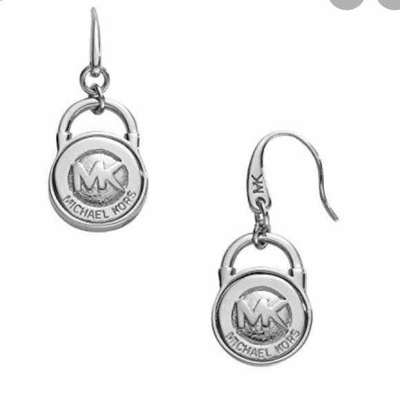 EUC Michael Kors Gold or Silver Lock Dangle Earrings - Picture 2 of 8